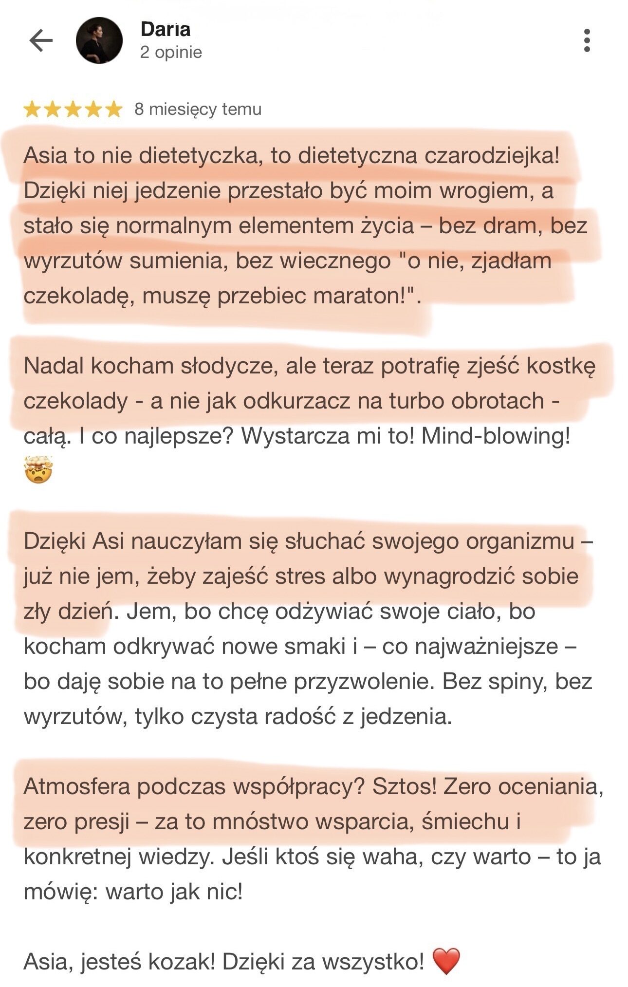 Wiadomość od klientki